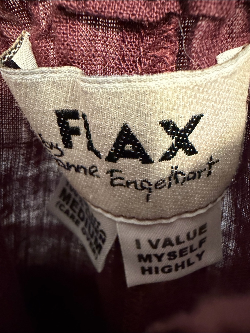 Flax Burgundy Linen Shorts with Textured Weave - Picture 2 of 5
